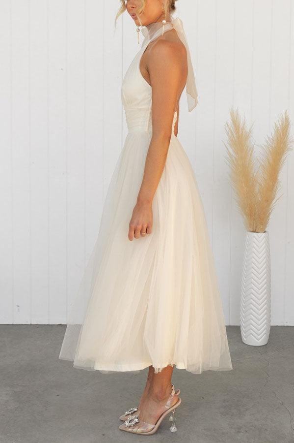 Robe Maxi à Détail Froncé en Tulle Vibes Féeriques