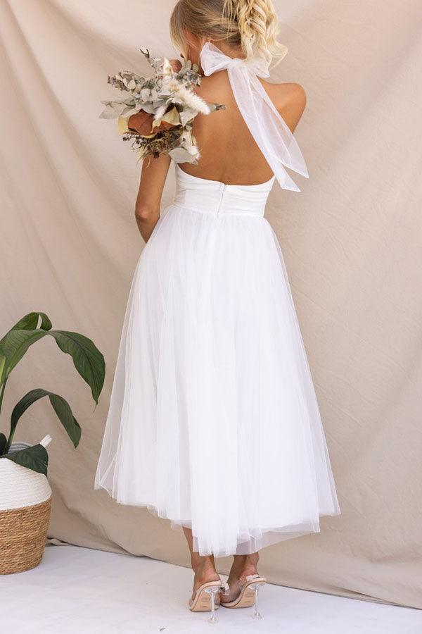 Robe Maxi à Détail Froncé en Tulle Vibes Féeriques