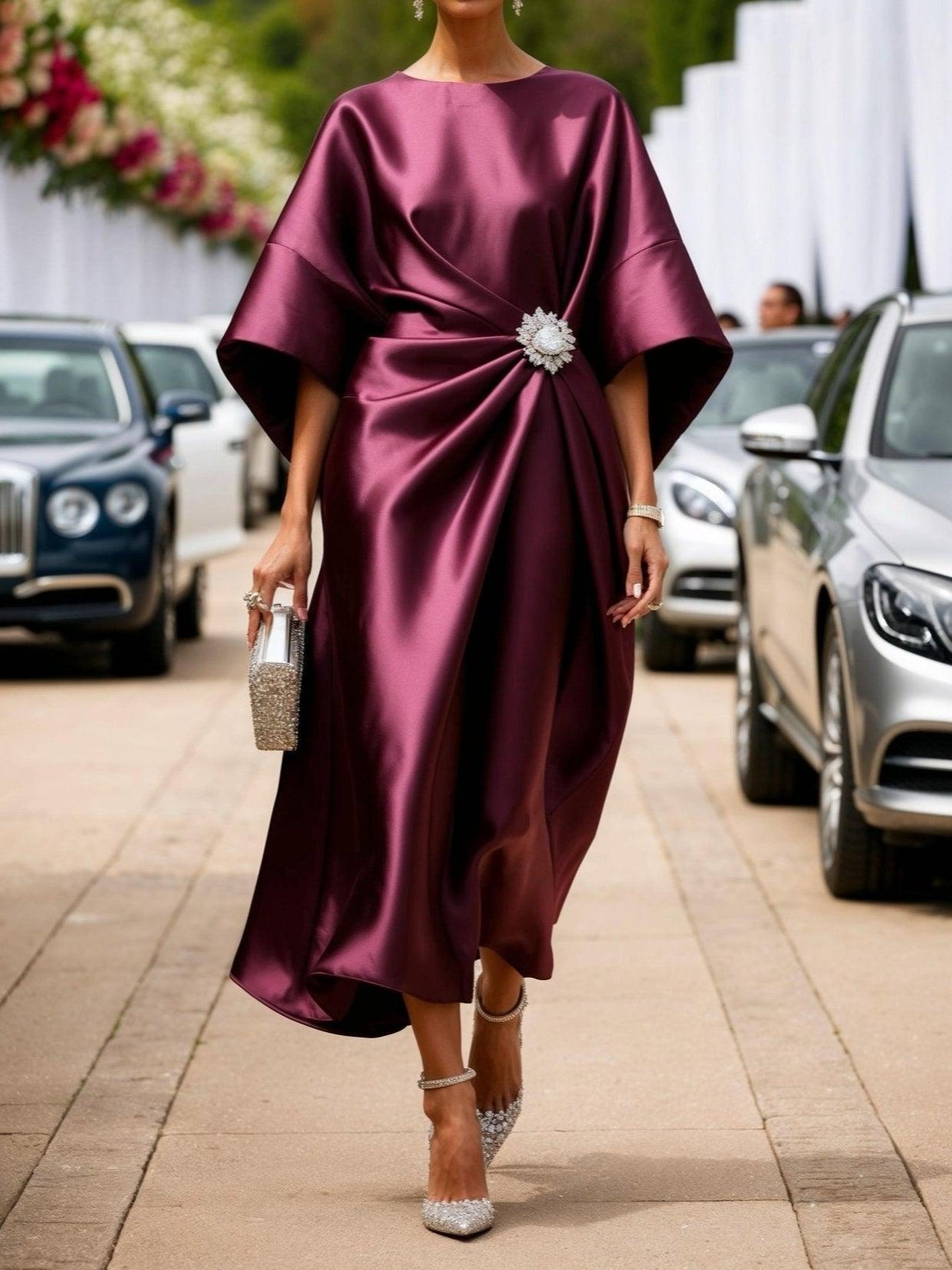Robe Longue Satinée Luxe Shimmer