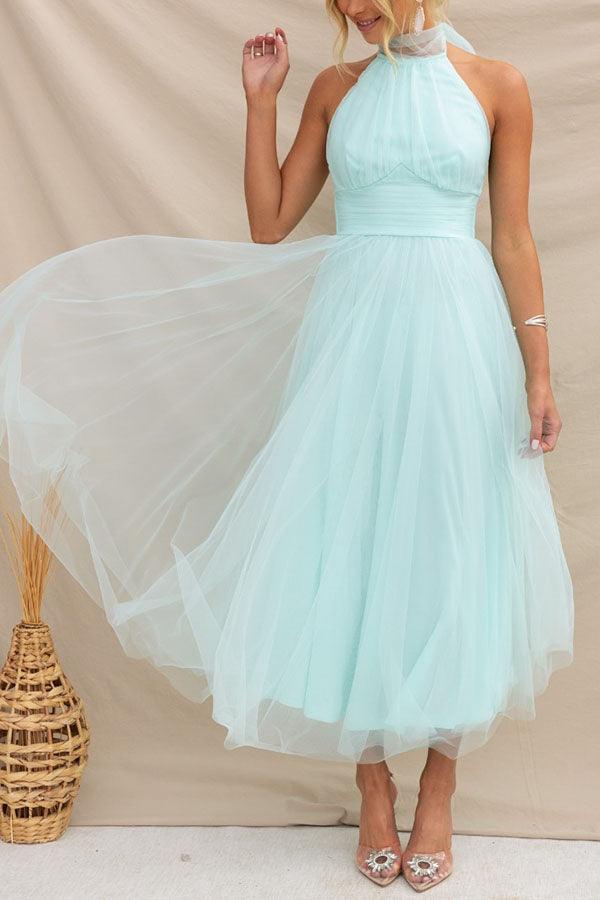 Robe Maxi à Détail Froncé en Tulle Vibes Féeriques