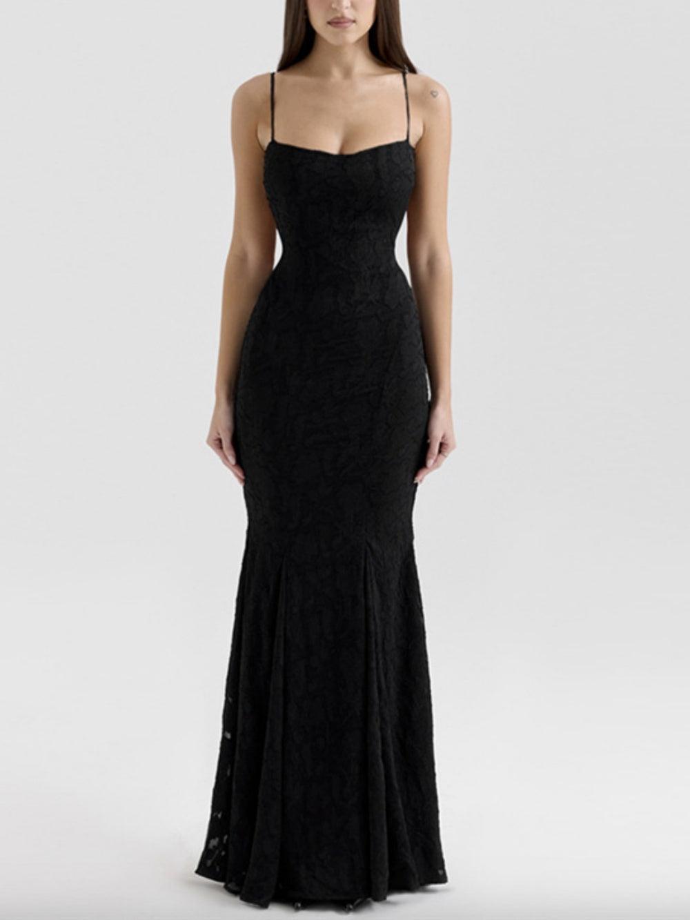 Robe maxi à dos nu en queue de poisson