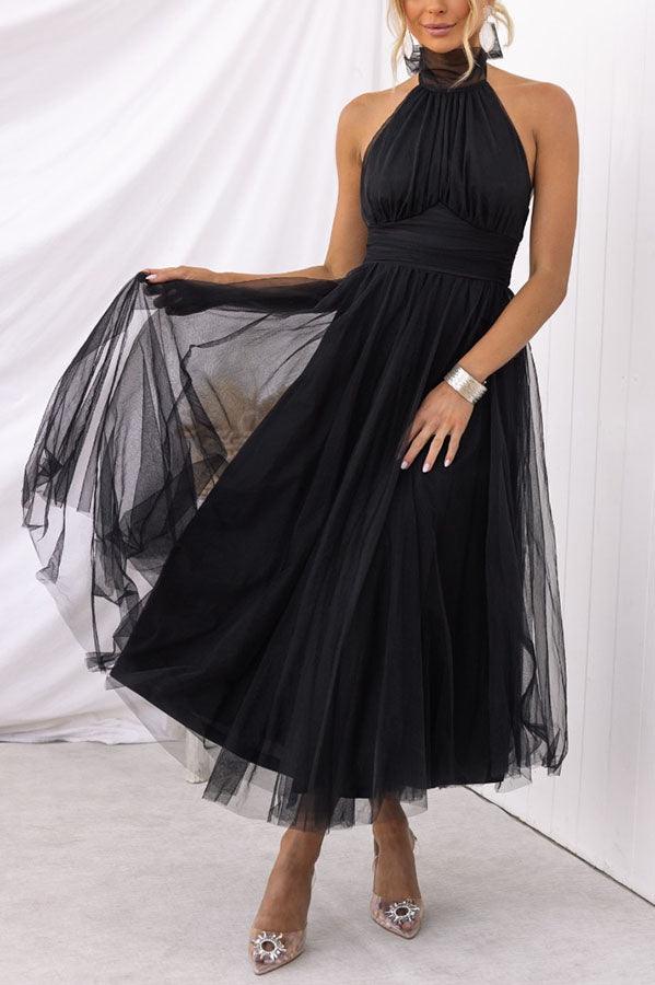Robe Maxi à Détail Froncé en Tulle Vibes Féeriques