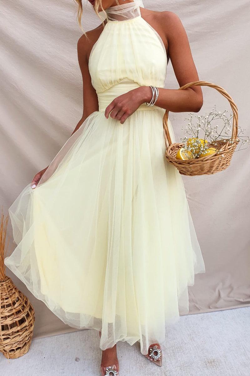 Robe Maxi à Détail Froncé en Tulle Vibes Féeriques
