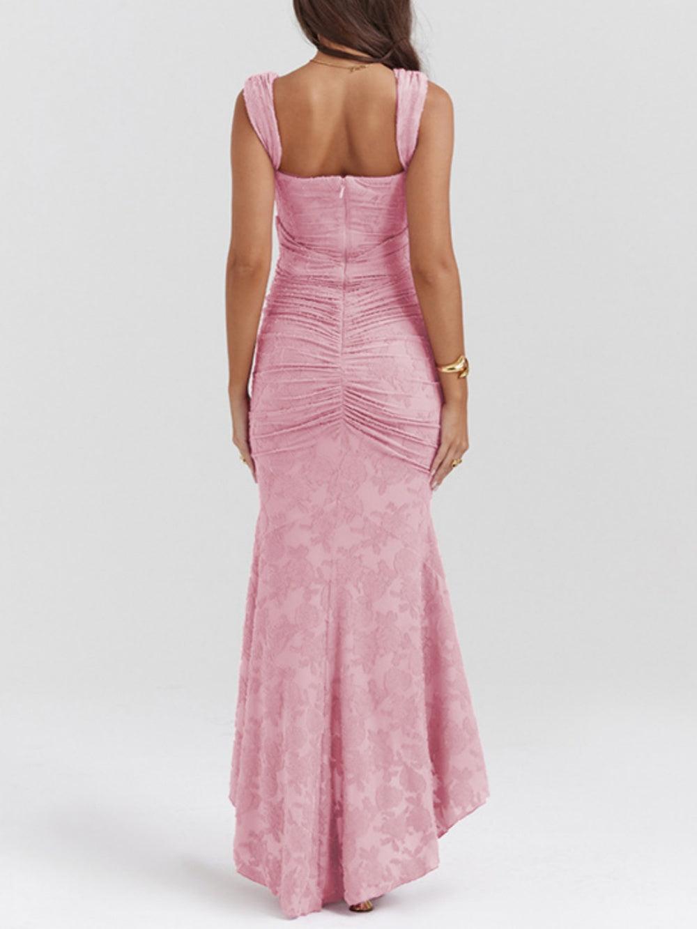 Robe maxi florale cloche bleue