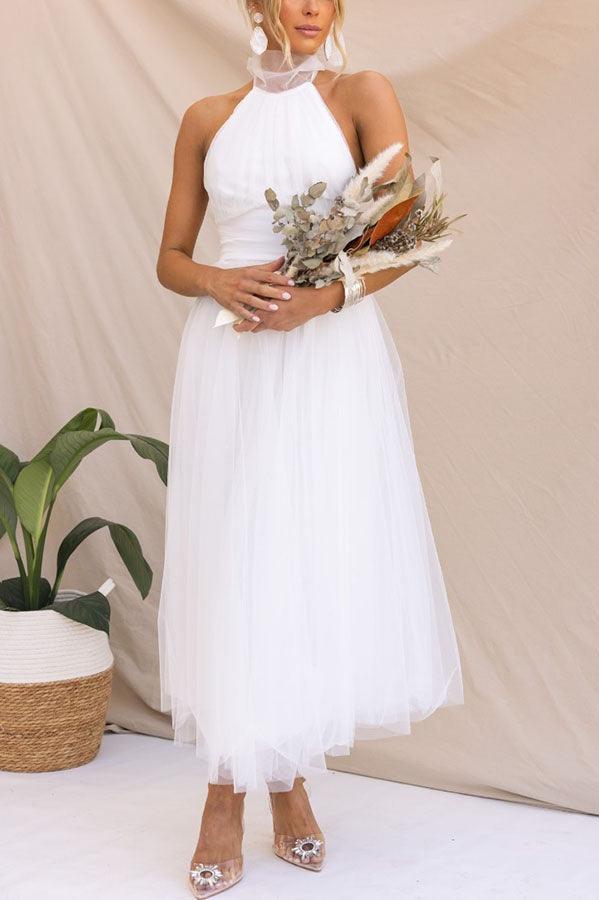 Robe Maxi à Détail Froncé en Tulle Vibes Féeriques