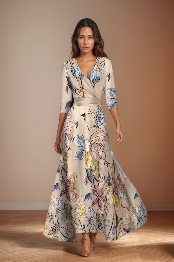 Isabelle | Élégance Intemporelle Robe Florale