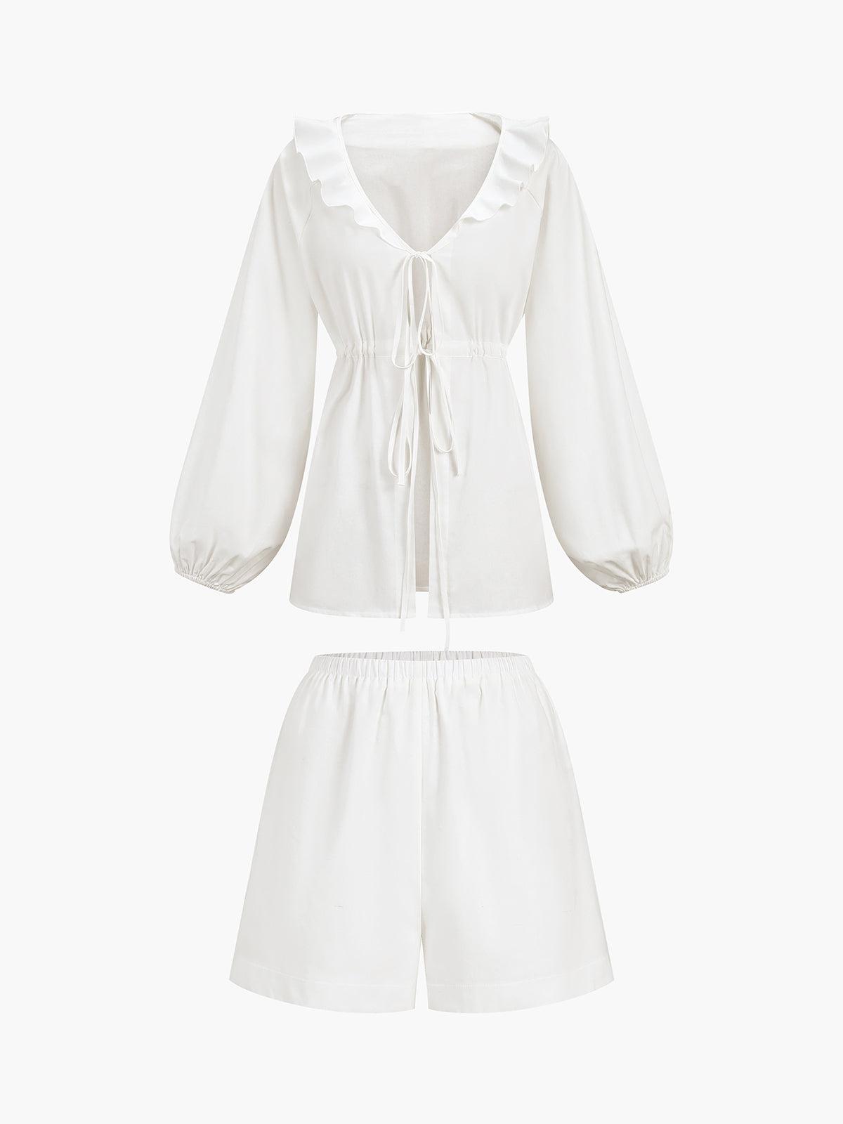 Ensemble de Shorts Deux Pièces en Coton et Lin Cowgirl Melody