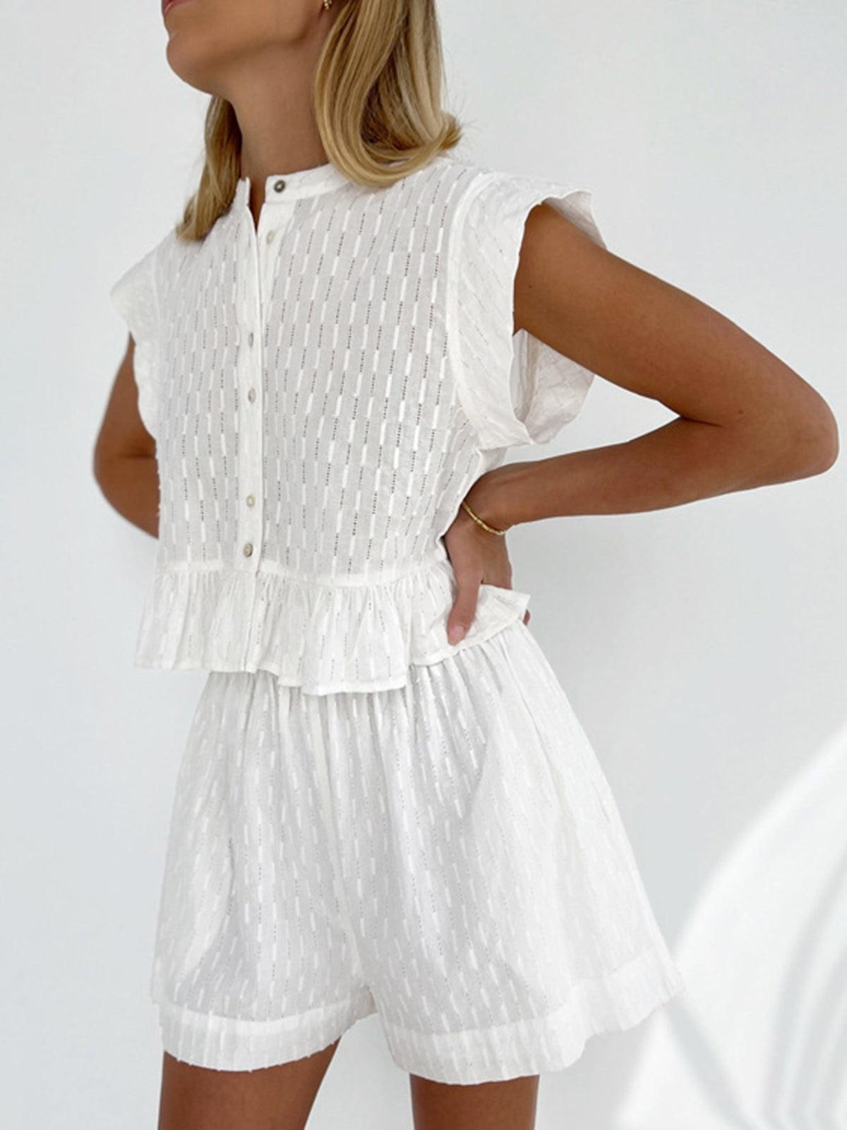 Ensemble de Shorts en Coton à Manches Courtes
