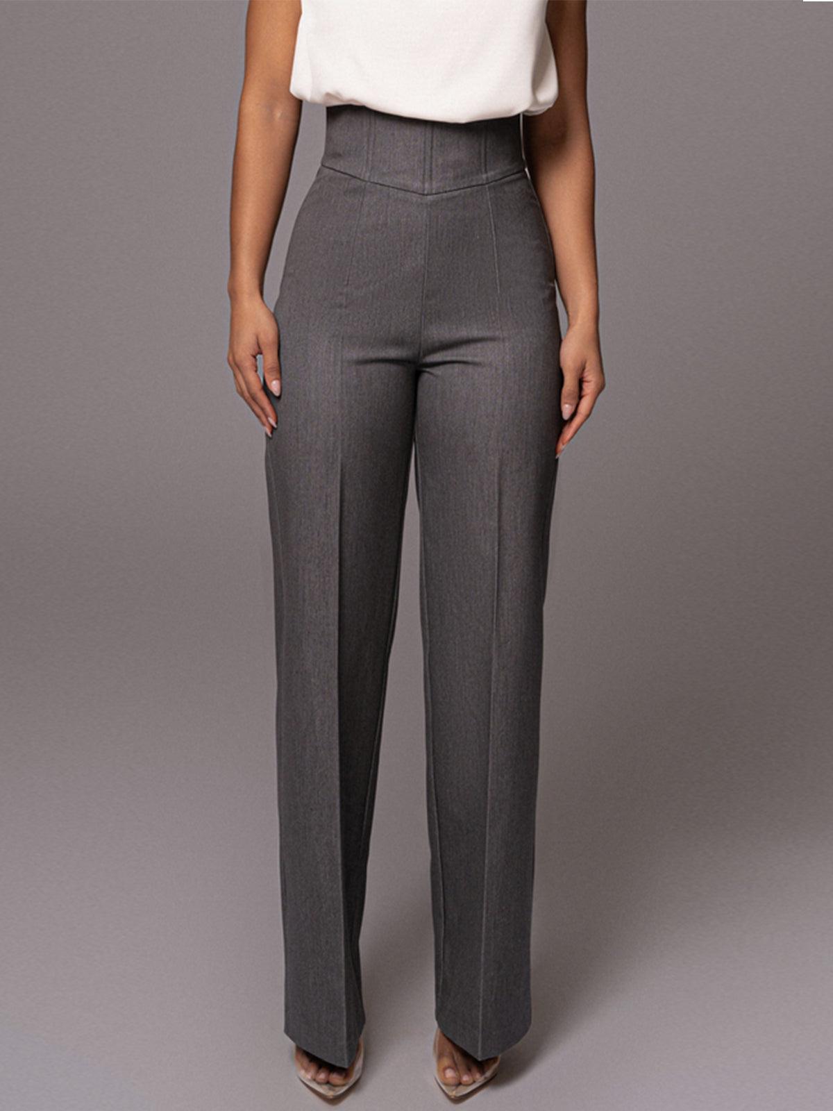 Pantalons Droits Taille Haute