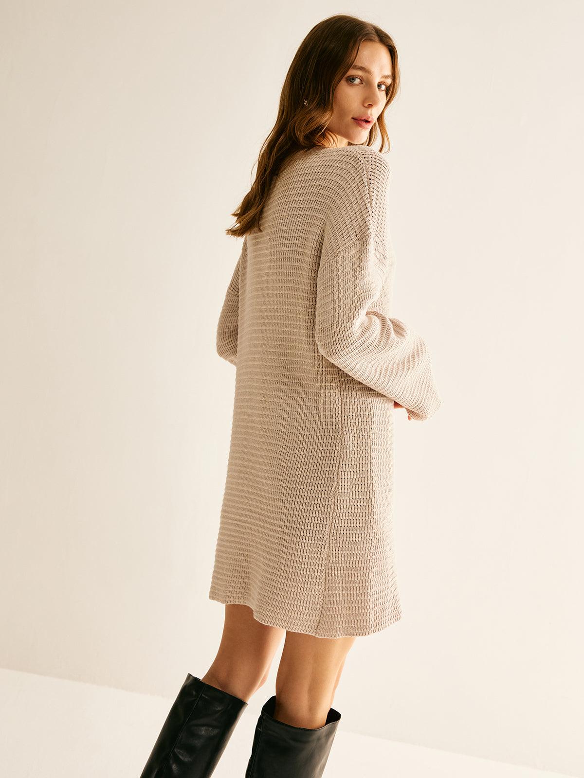 Pull Minimaliste Col Rond Sans Ceinture