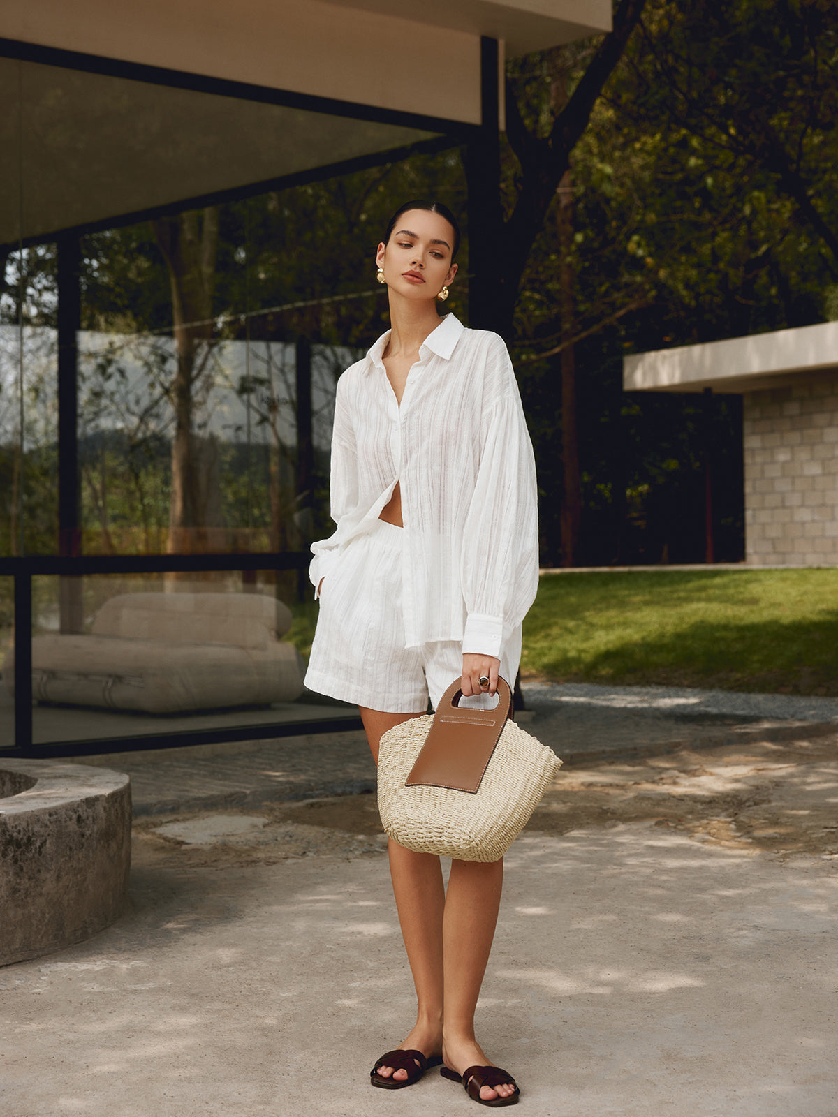 Sac en Paille Bicolore