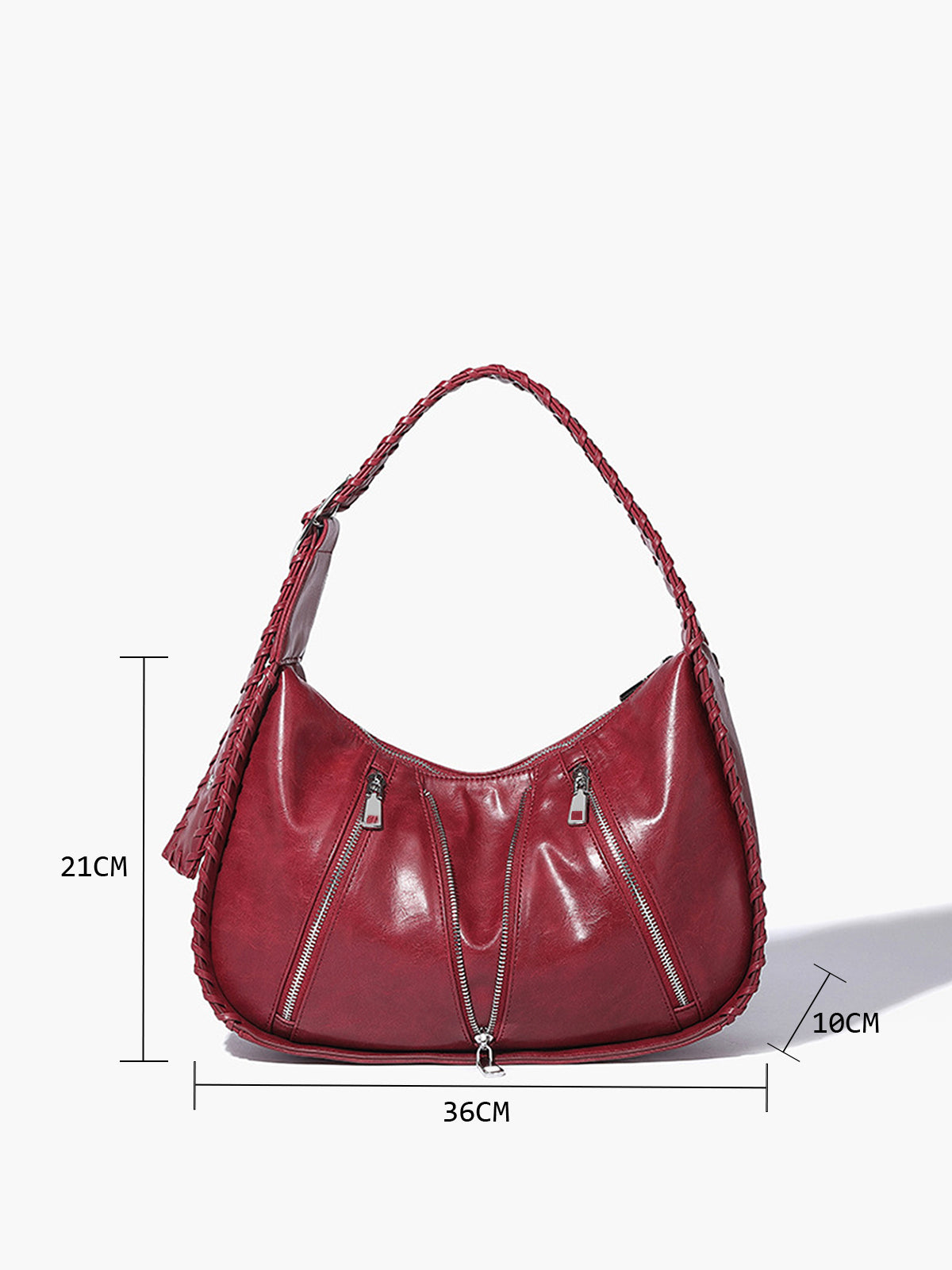 Sac sous les bras à fermeture éclair avec boucle douce