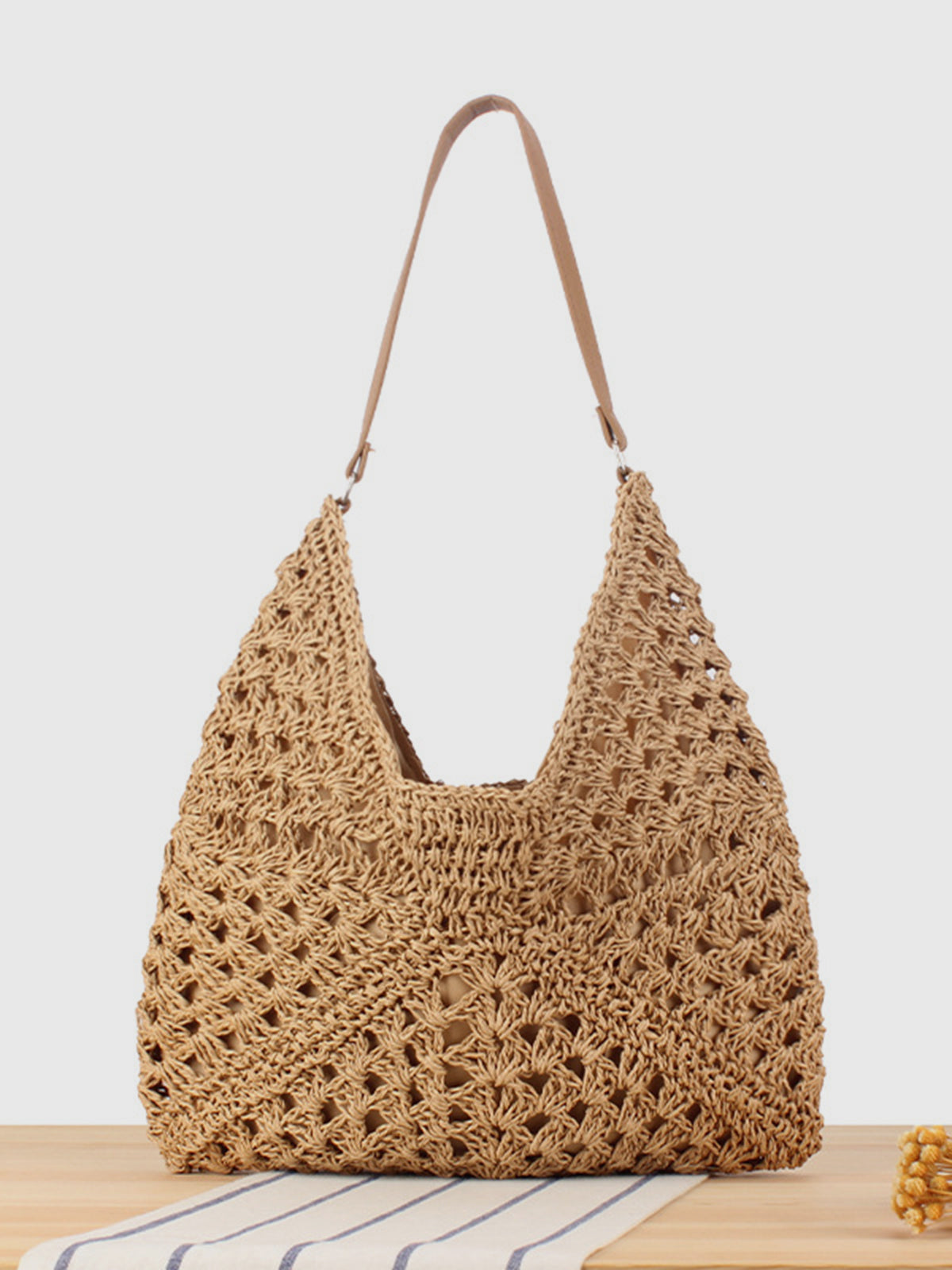 Sac à épaule en macramé crochet vintage