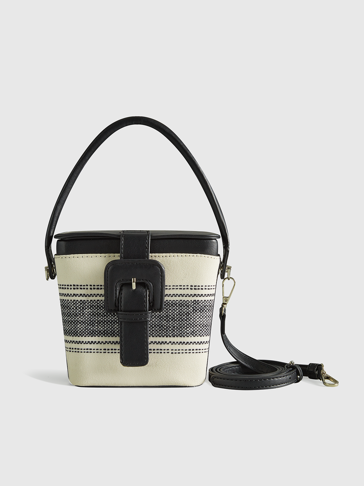 Sac à main avec poignée rayée