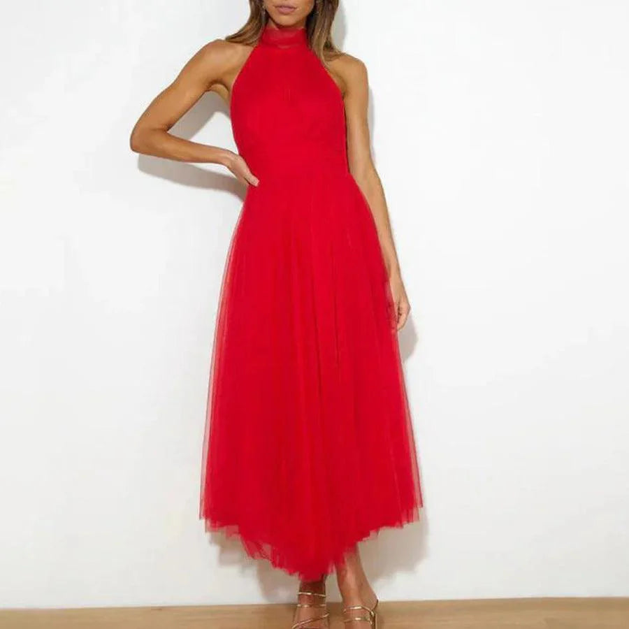 Robe Maxi à Détail Froncé en Tulle Vibes Féeriques