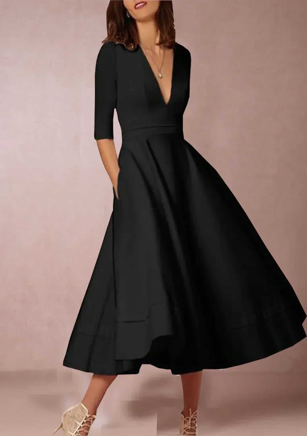 ANNECY | Robe A-ligne Élégante avec une Apparence Luxe