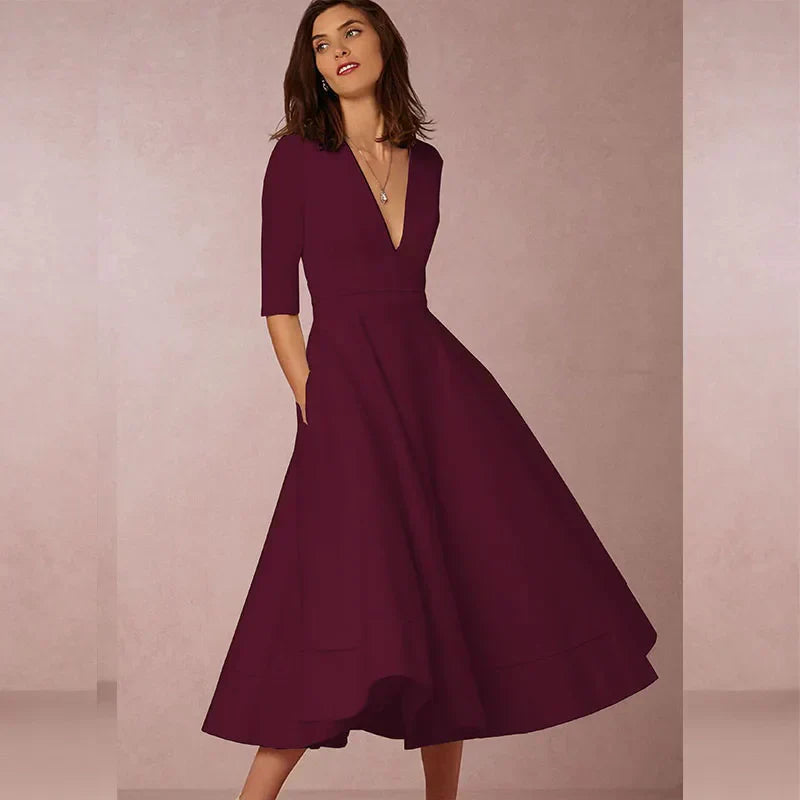 ANNECY | Robe A-ligne Élégante avec une Apparence Luxe