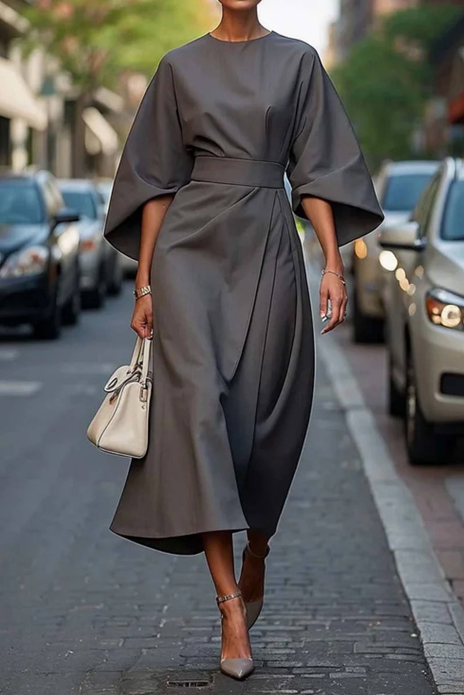 DELU | Robe élégante avec des manches lanternes