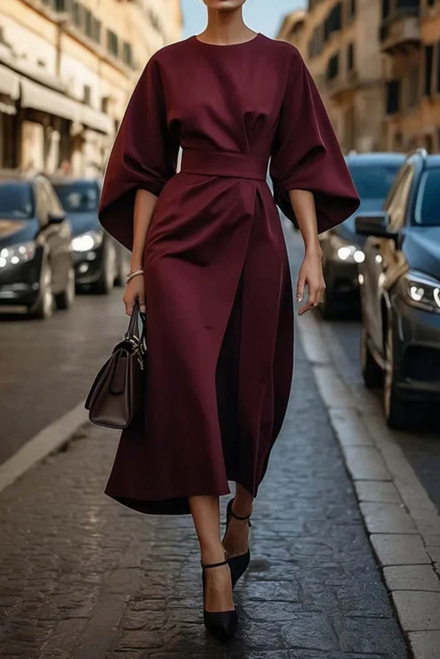 DELU | Robe élégante avec des manches lanternes