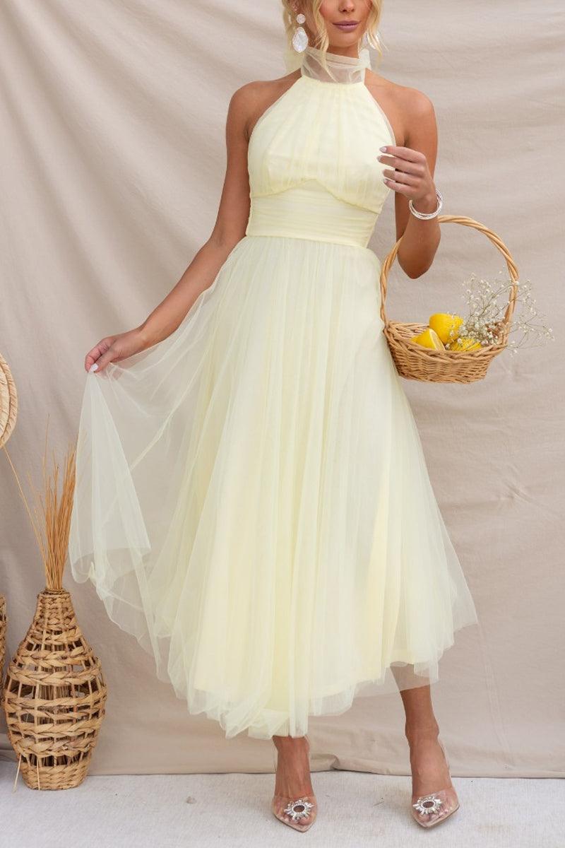 Robe Maxi à Détail Froncé en Tulle Vibes Féeriques