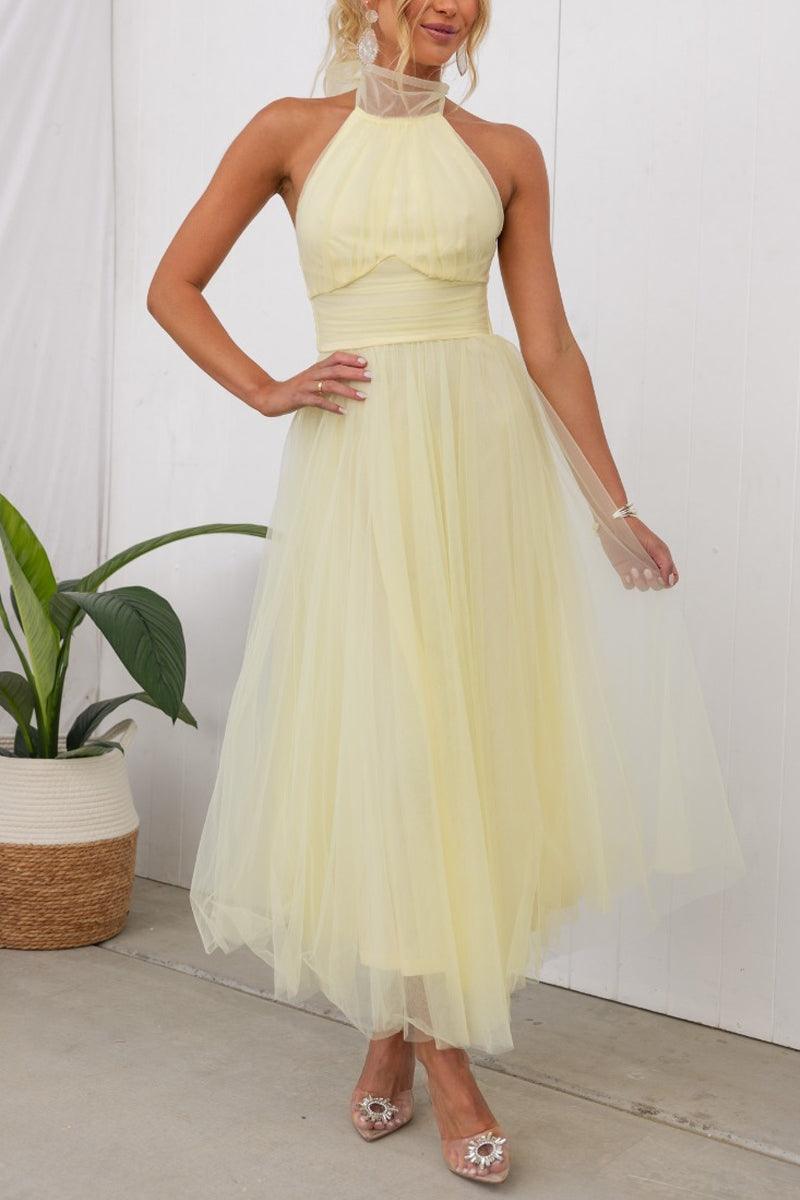 Robe Maxi à Détail Froncé en Tulle Vibes Féeriques