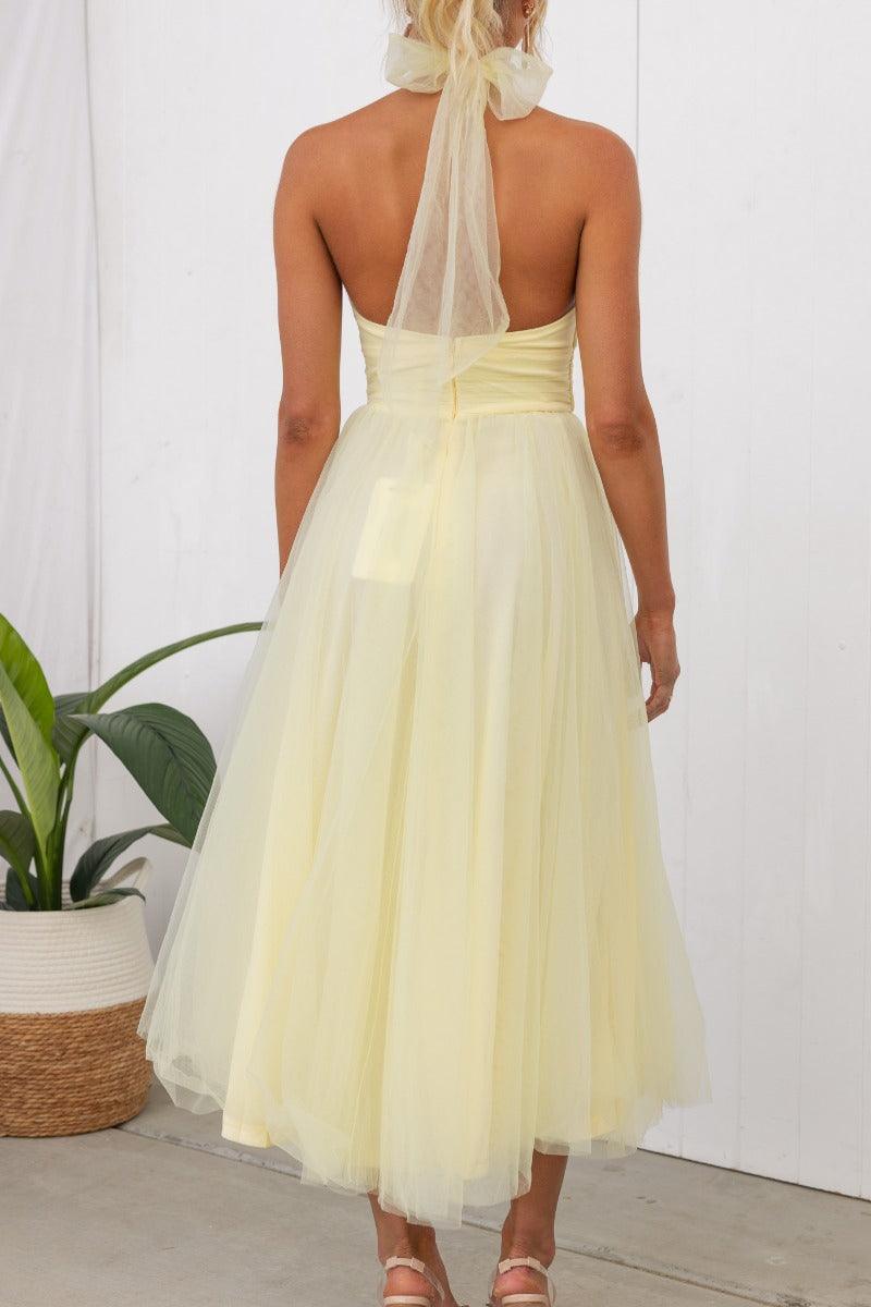 Robe Maxi à Détail Froncé en Tulle Vibes Féeriques