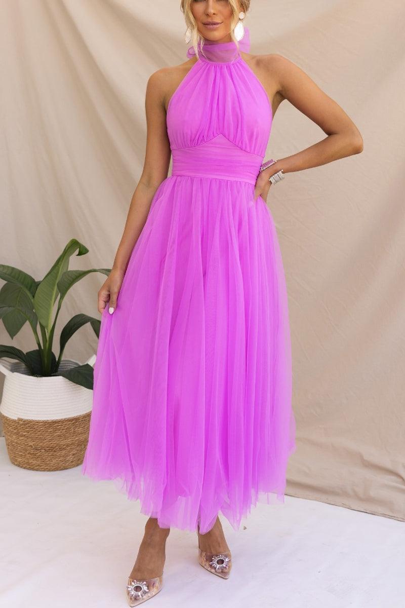 Robe Maxi à Détail Froncé en Tulle Vibes Féeriques