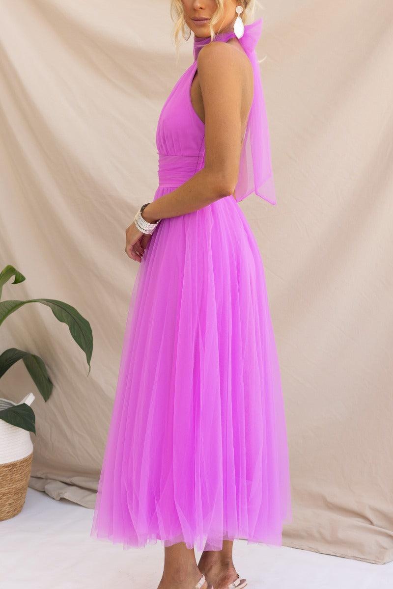 Robe Maxi à Détail Froncé en Tulle Vibes Féeriques
