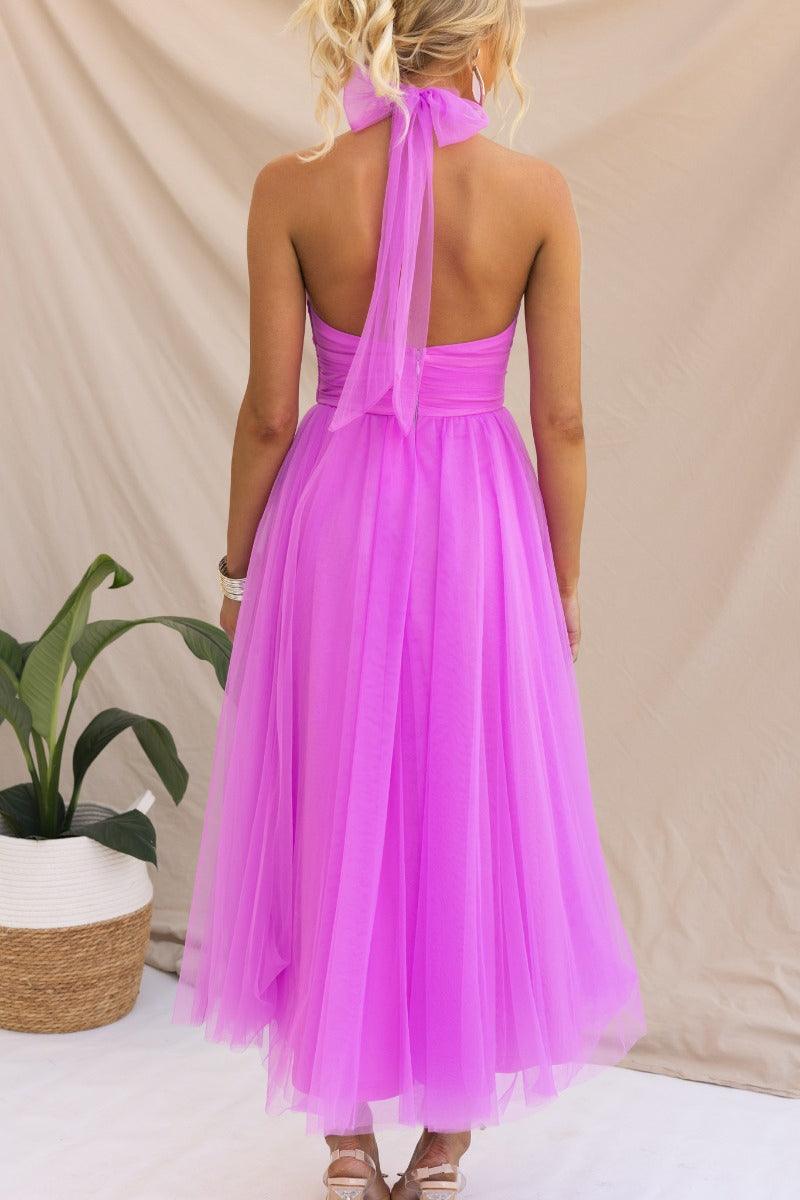 Robe Maxi à Détail Froncé en Tulle Vibes Féeriques
