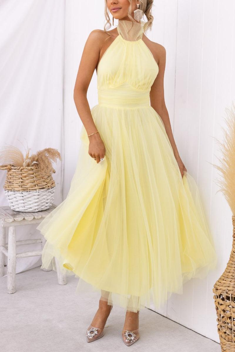 Robe Maxi à Détail Froncé en Tulle Vibes Féeriques