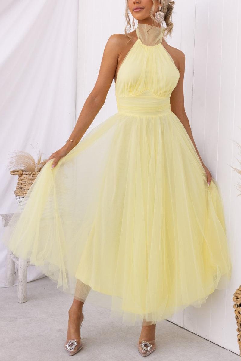 Robe Maxi à Détail Froncé en Tulle Vibes Féeriques