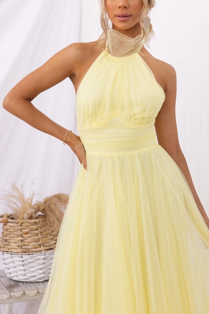 Robe Maxi à Détail Froncé en Tulle Vibes Féeriques
