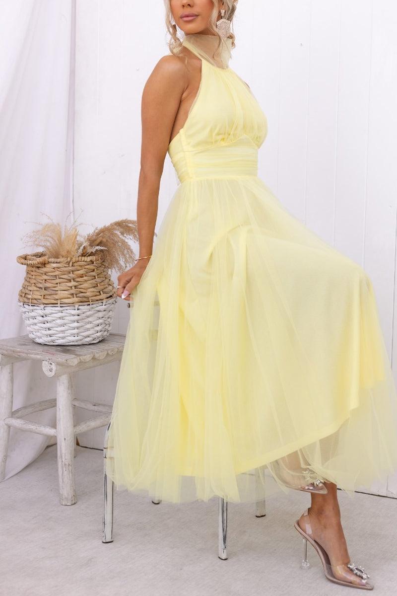 Robe Maxi à Détail Froncé en Tulle Vibes Féeriques
