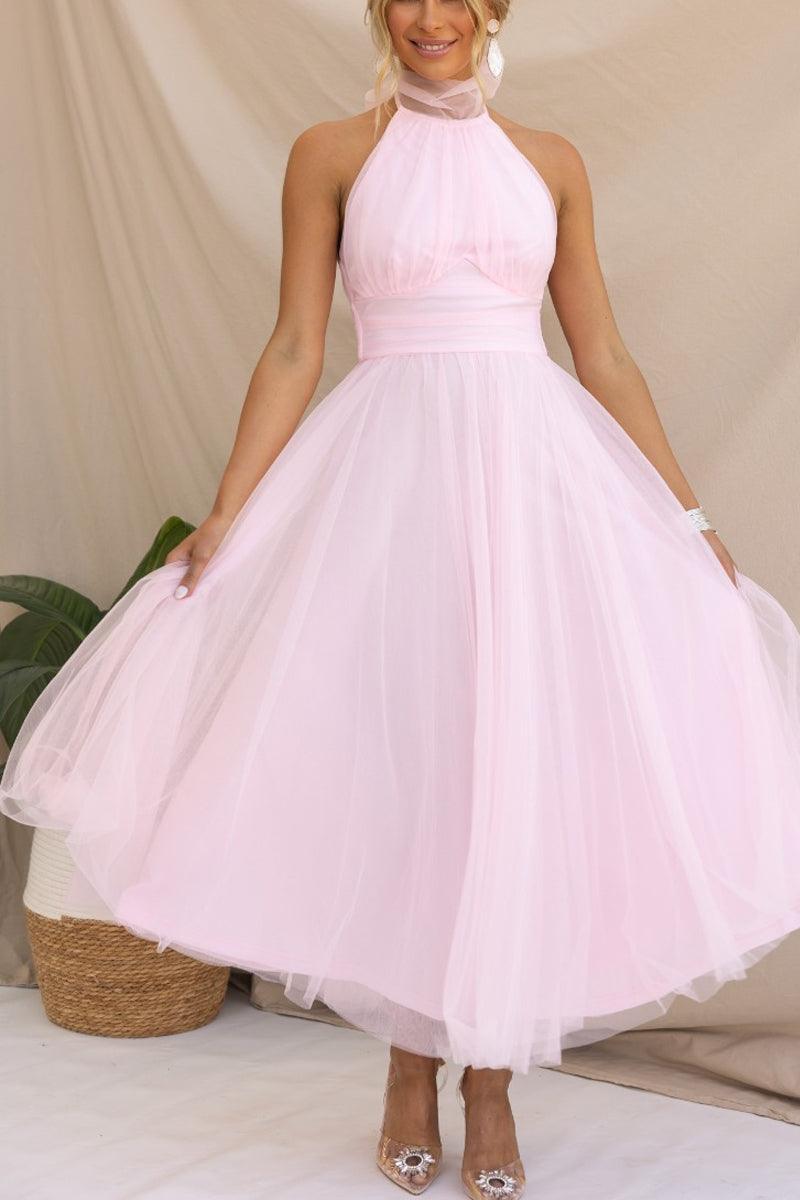 Robe Maxi à Détail Froncé en Tulle Vibes Féeriques