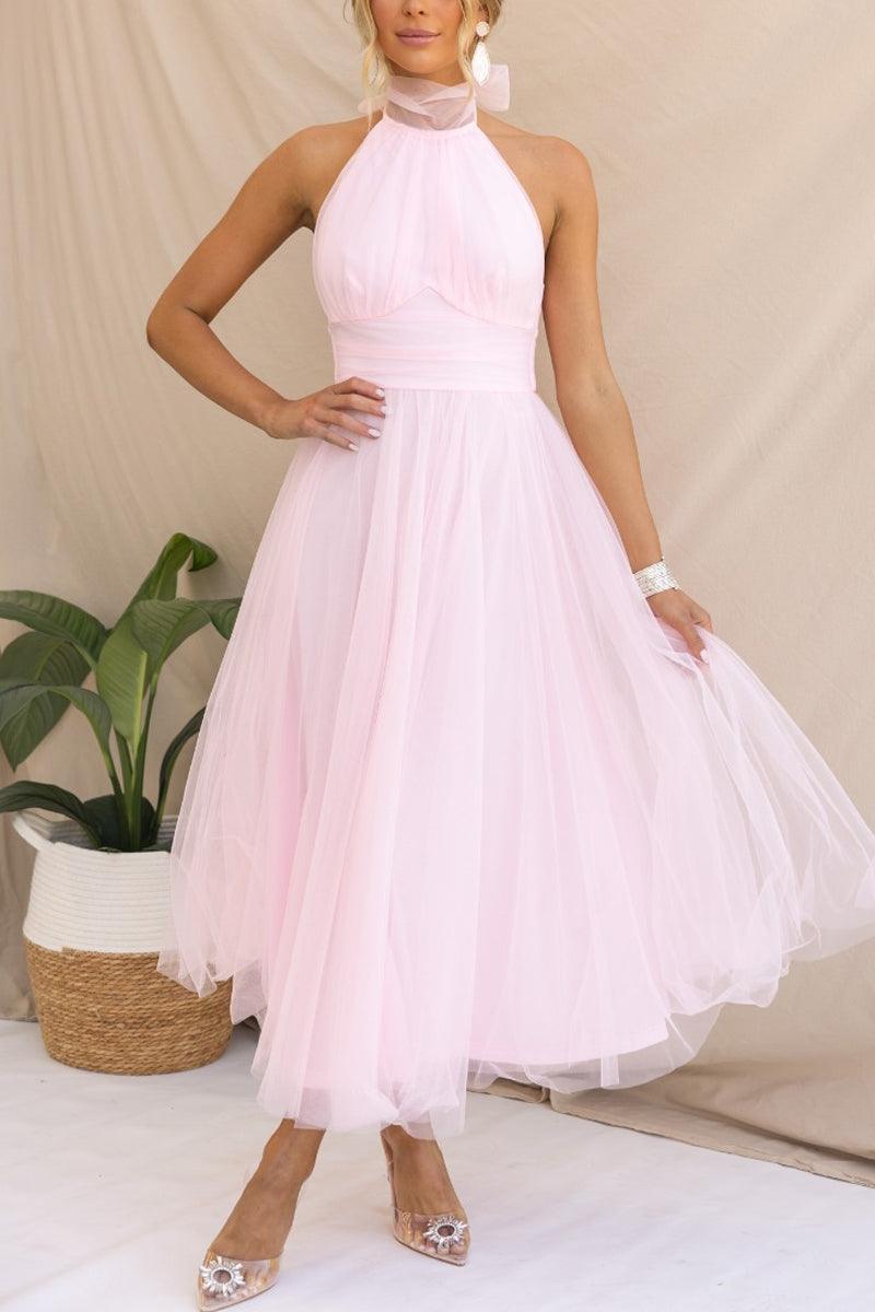 Robe Maxi à Détail Froncé en Tulle Vibes Féeriques