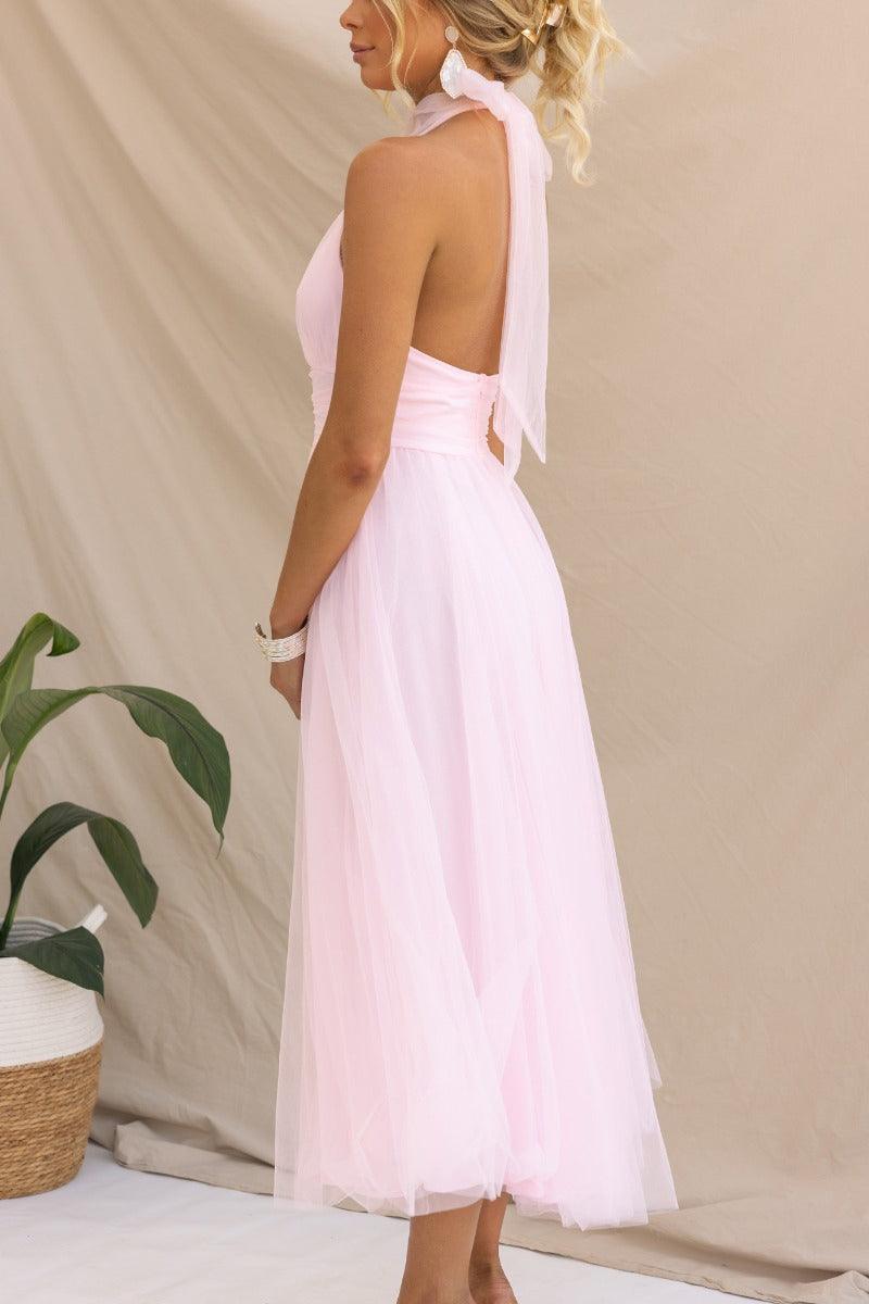 Robe Maxi à Détail Froncé en Tulle Vibes Féeriques
