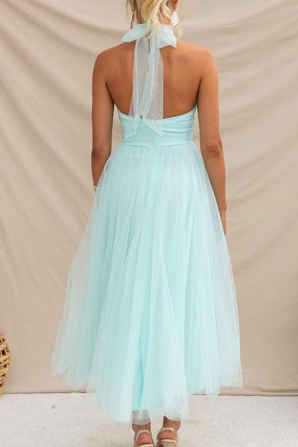 Robe Maxi à Détail Froncé en Tulle Vibes Féeriques