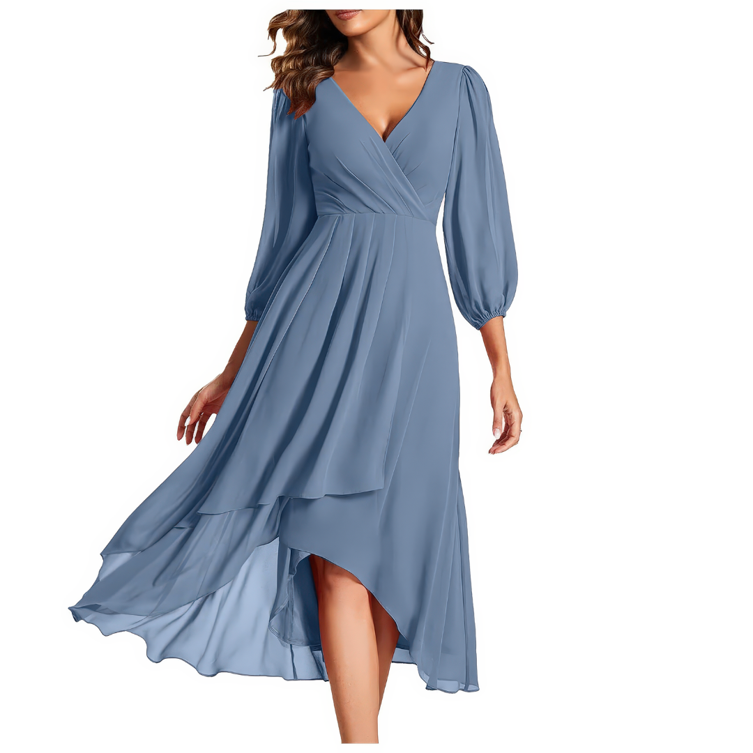 Maeva | Robe à décolleté en V avec ourlet asymétrique