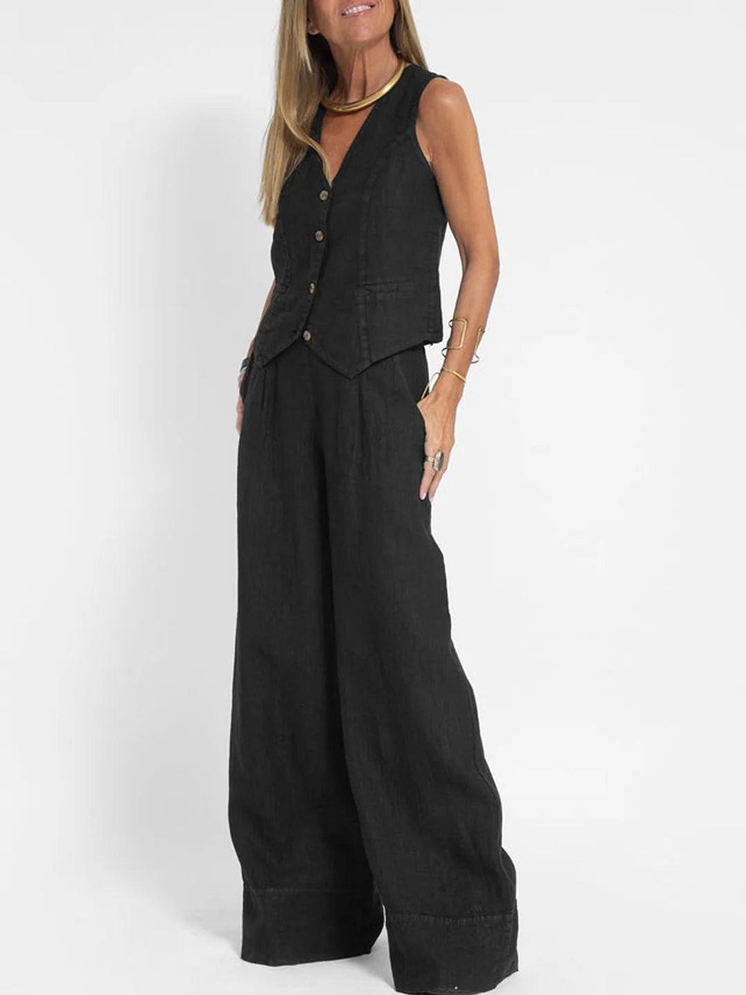 Veste & Pantalon en Coton Décontracté