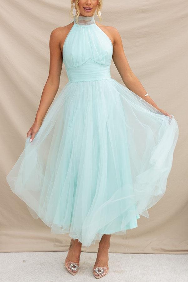 Robe Maxi à Détail Froncé en Tulle Vibes Féeriques