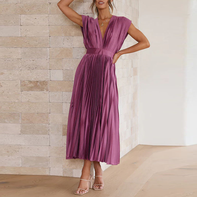 MARIKE | Robe Maxi Sans Manches avec Décolleté en V