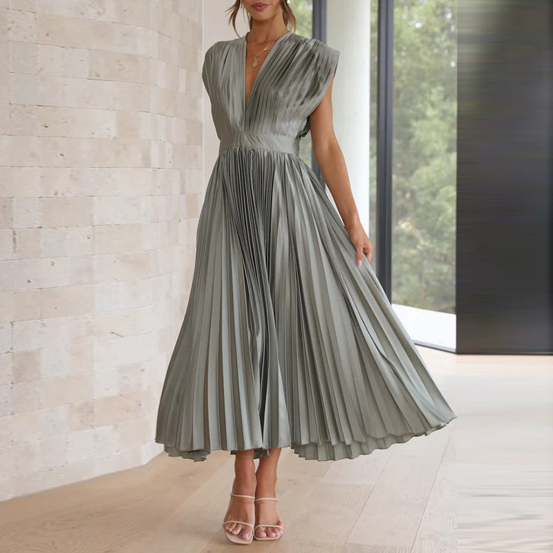 MARIKE | Robe Maxi Sans Manches avec Décolleté en V