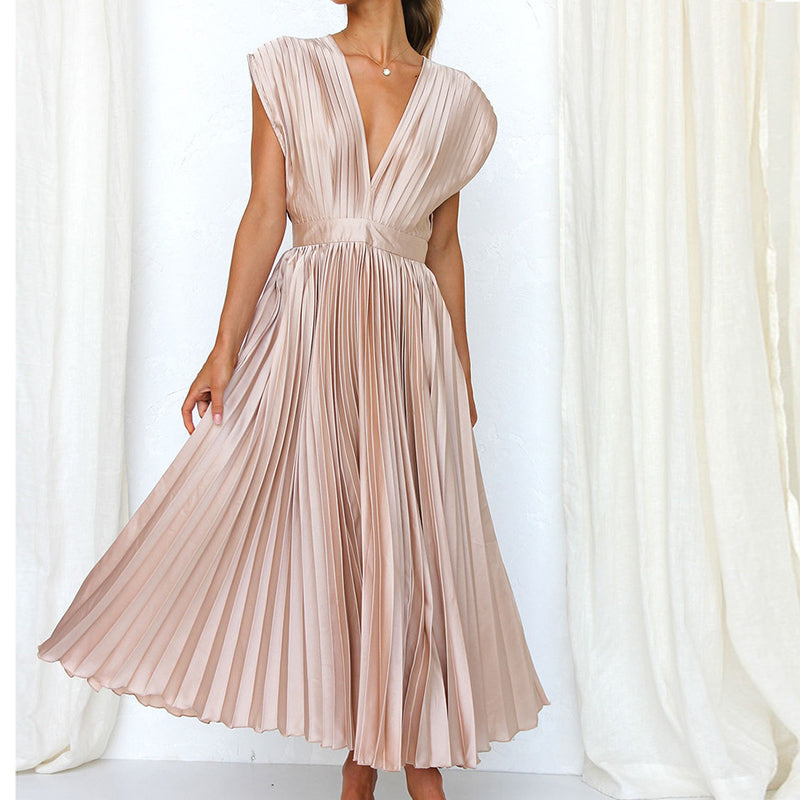 MARIKE | Robe Maxi Sans Manches avec Décolleté en V