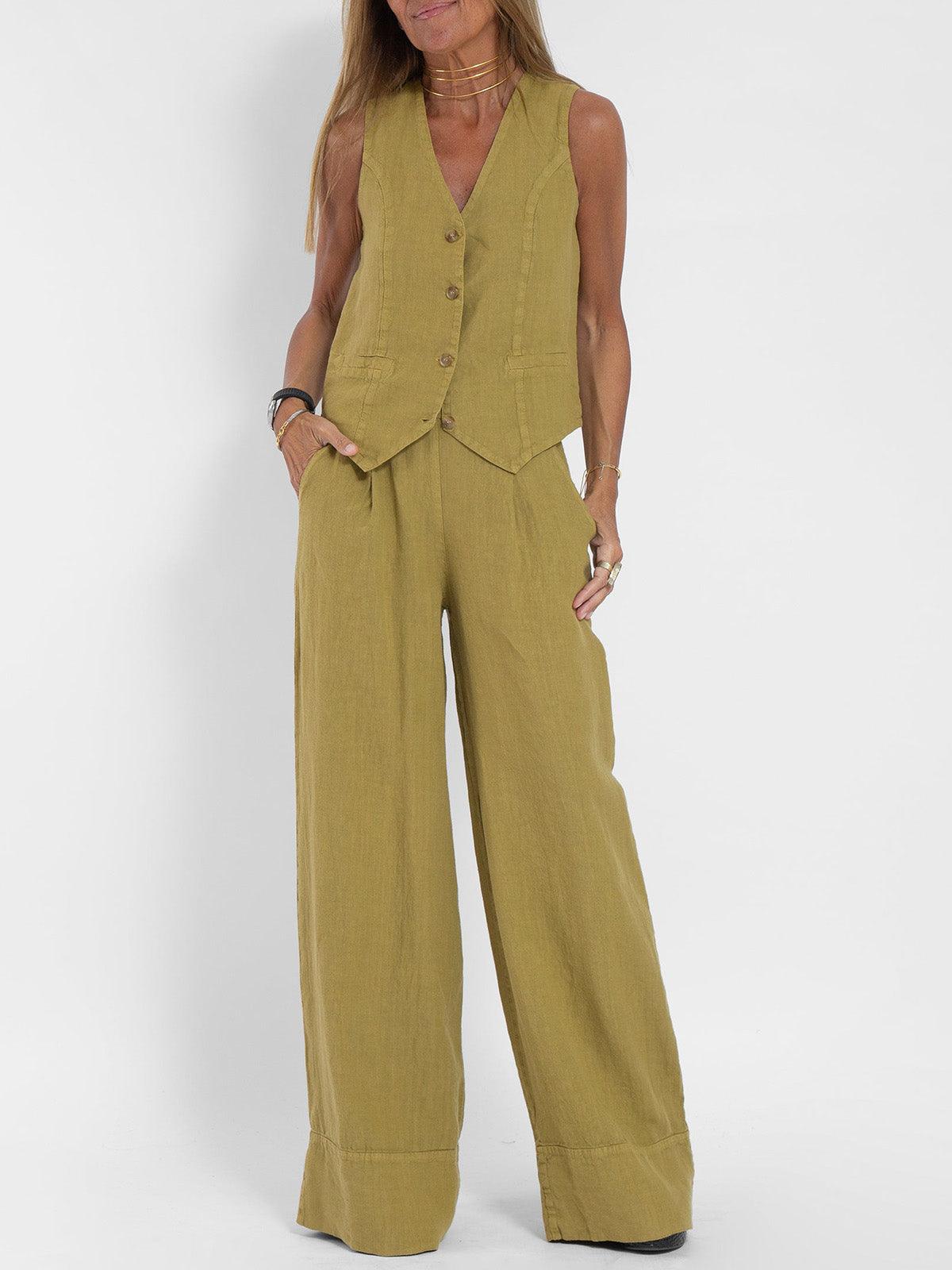 Veste & Pantalon en Coton Décontracté