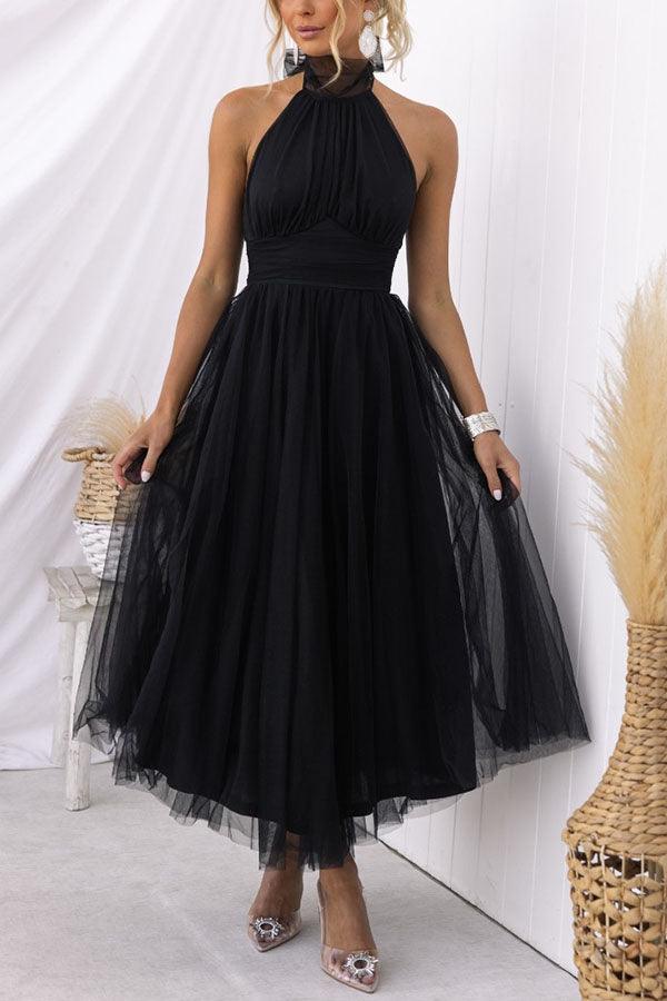 Robe Maxi à Détail Froncé en Tulle Vibes Féeriques