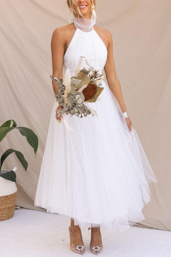 Robe Maxi à Détail Froncé en Tulle Vibes Féeriques