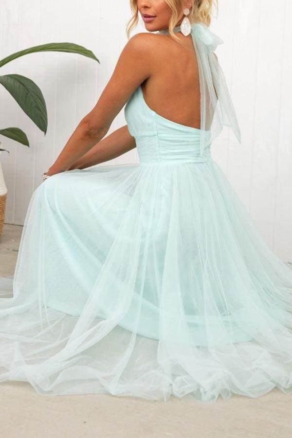 Robe Maxi à Détail Froncé en Tulle Vibes Féeriques