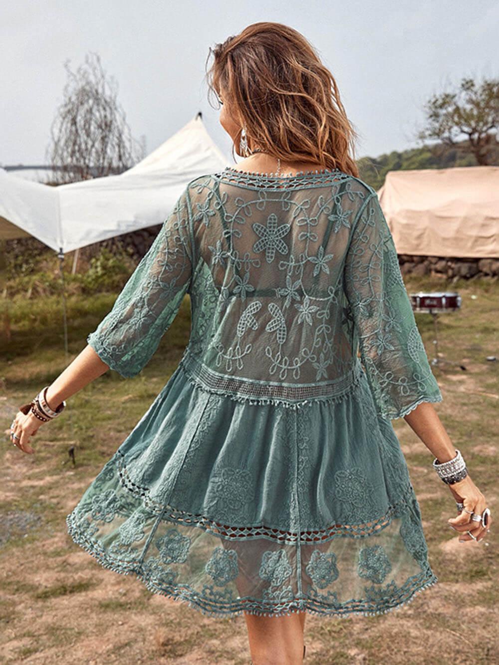 Robe de Plage Décontractée en Dentelle