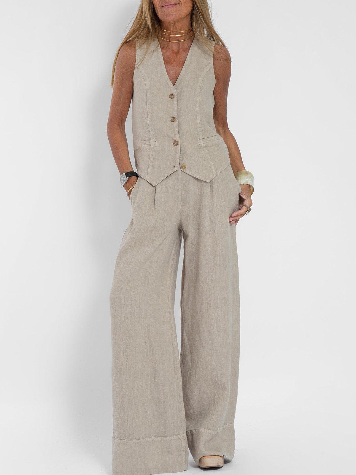 Veste & Pantalon en Coton Décontracté