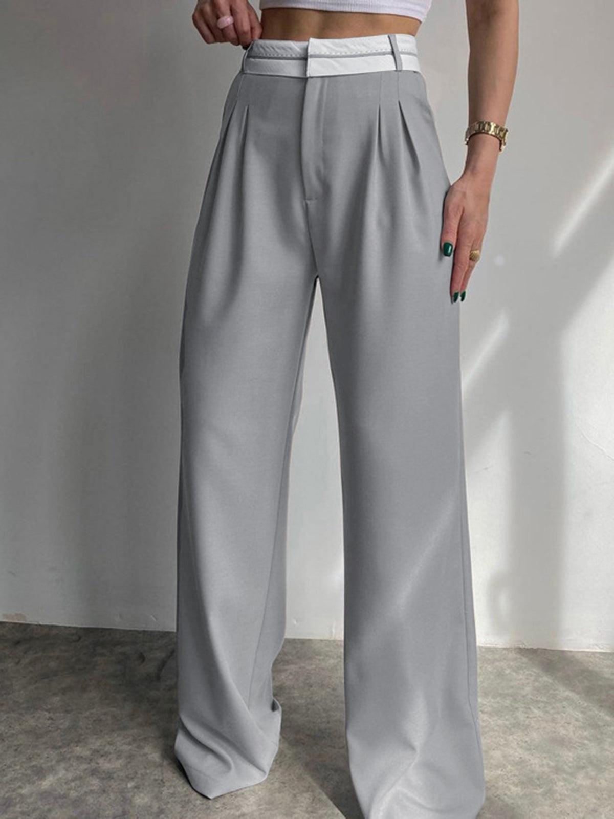 Pantalon large à taille arrière de route